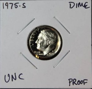 lot 118 image: 1975 S Roosevelt Dime Proof