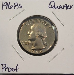 lot 141 image: 1968 S Washington Quarter Proof