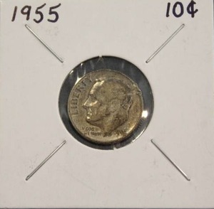 lot 155 image: 90 Percent Silver 1955 Roosevelt Dime