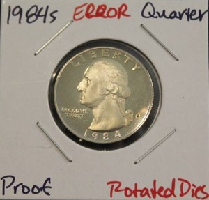 lot 290 image: ERROR 1984 S Washington Quarter Proof