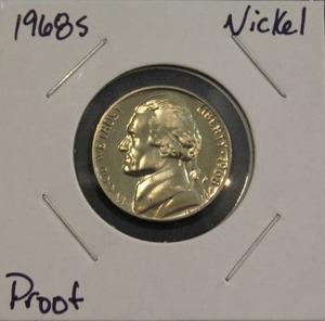 lot 293 image: 1968 S Jefferson Nickel Proof