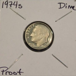 lot 303 image: 1974 S Roosevelt Dime Proof