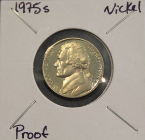 lot 312 image: 1975 S Jefferson Nickel Proof