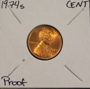 lot 314 image: 1974 S Lincoln Memorial Cent Proof