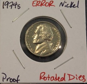 lot 320 image: ERROR 1974 S Jefferson Nickel Proof
