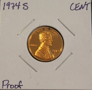 lot 321 image: 1974 S Lincoln Memorial Cent Proof