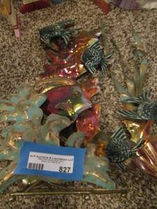 lot 827 image: metal aquarium art on stand
