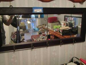lot 834 image: coat hangers wall mirror 14x36