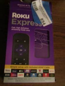 lot 854 image: Roku express box opened all contents appear to be there