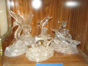 lot 859 image: Crystal glass animals figurines qty 6