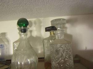 lot 861 image: liquor canisters - empty bottles