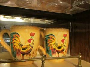 lot 862 image: 4 hand painted gallo coffee mugs rooster design