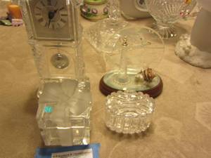 lot 869 image: Tiffany& Co Glass gift box- light house dcor- clear glass trinket