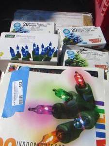 lot 937 image: 3 boxes of indoor bright light sets- 1 box of 100 mini light sets- 2 boxes of indooroutdoor lights