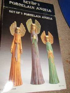 lot 947 image: set of 3 new porcelain angels