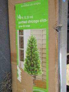 lot 957 image: 4ft potted Chicago slim pre lite tree