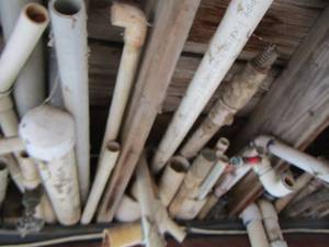 lot 999 image: large lot of pvc piping