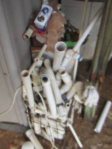 lot 1000 image: pvc piping- plus various size connectors ends