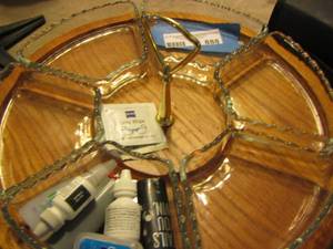 lot 888 image: Lazy Susan with 6 serving treys