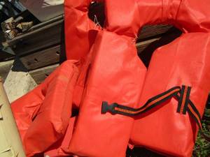 lot 1026 image: 4 size small orange life jackets