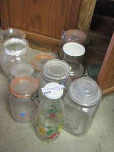 lot 720 image: vintage glass jars canisters