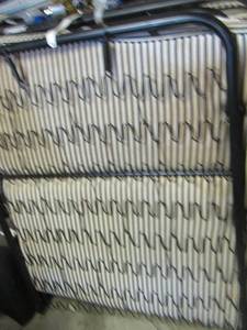 lot 900 image: Black frame metal cot with mattress