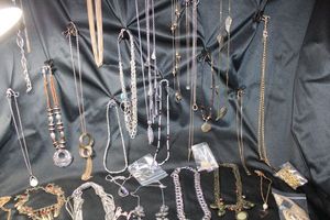 lot 230 image: (25) Selection of assorted metal necklaces. Assorted styles, ages and materials.