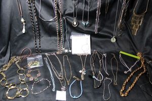 lot 229 image: (25) Selection of assorted metal necklaces. Assorted styles, ages and materials.
