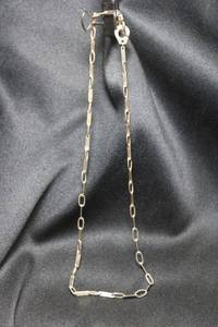 lot 18 image: Sterling Silver vermeil (gold over sterling) necklace with handcuff shape clasp. Featuring alternating elongated and bar links. Marked 925 on clasp. 16L. 6.5 gr approx