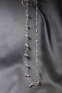 lot 94 image: Sterling Silver 16L necklace with fancy links with peacock pearl ends. Marked 925 on lobster clasp. 9.9 gr approx