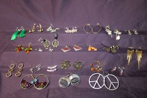 lot 300 image: (20) Pairs of French ear wire fashion earrings, matched sets