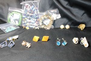 lot 315 image: (10) Screw Back earring selection. Includes a selection of sea glass jewelry.