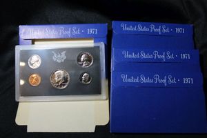 lot 394 image: Coins Proof Sets - (4) 1971