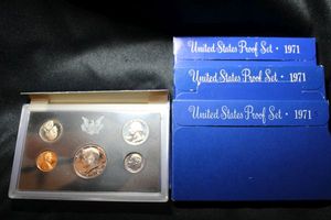 lot 395 image: Coins Proof Sets - (4) 1971