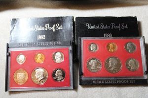 lot 400 image: Coins Proof Sets - (1) 1980 and (1) 1982