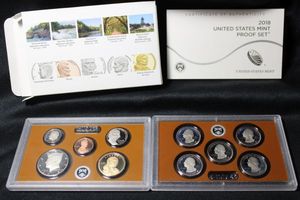 lot 429 image: Coins Proof Sets - (1) 2018 Proof set, and Quarter Set