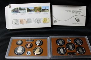 lot 430 image: Coins Proof Sets - (1) 2018 Proof set, and Quarter Set