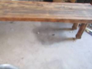 lot 1 image: Burned wood bench nice solid 217819 12
