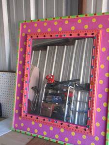 lot 62 image: Polka dot wall mirror  36 X 31