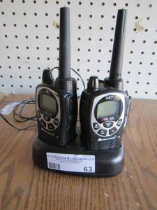 lot 63 image: Midland GTX walkie talkie with base and charger set of 2