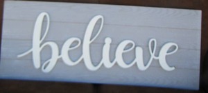 lot 87 image: 4016 wall art (BELIEVE)