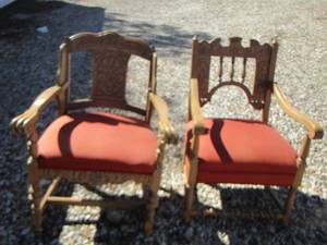 lot 90 image: 2 Victorian style office chairs in great condition