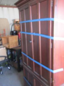 lot 13 image: entertainment type hutch, with lots of space size unknown