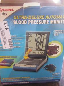 lot 112 image: new in box ultra deluxe blood pressure monitor with 2 cuffs
