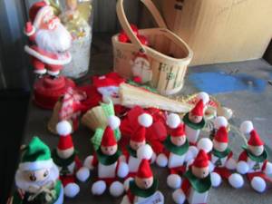 lot 133 image: Christmas lot- mini stockings, angel tree topper, hand made elfs