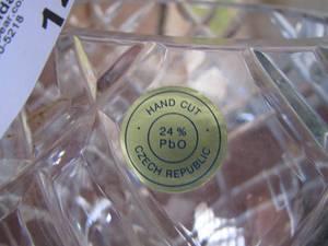 lot 149 image: hand cut glass LED bowl