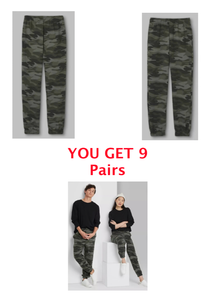 lot 21 image: Lot of 9 - New With Tags Wild Fable Green Camo Sweat Pants #8R496, XSmall - As Shown - Retails $198