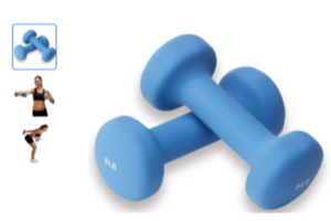 lot 30 image: New Valeo 5lb Hand Weights (Target Training Strength) in Blue Model-O216