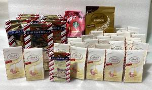 lot 47 image: Lot of 40 - New Lindt Lindor Truffles, Starbucks Peppermint Mocha & Ghirardelli Chocolate Squares - As Shown
