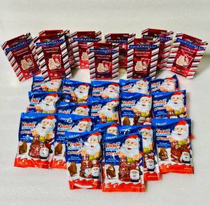 lot 53 image: Lot of 26 - New Ghirardelli Chocolate Peppermint Bark Snowmen & Kinder Creamy Chocolate - As Shown
